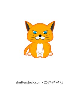 Beautiful orange cat doll sticker