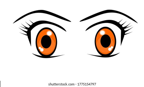 Beautiful orange colored anime eyes