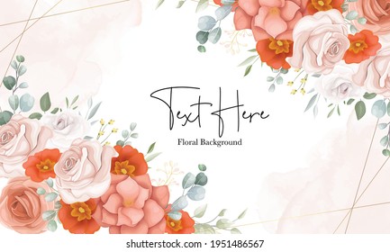 Beautiful orange flower hand drawn background