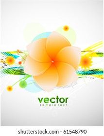 Hermosa flor de naranja. Composición vectorial del Spa.