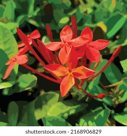 Beautiful orange flower vector design