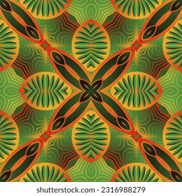 Beautiful orange green color seamless textured abstract background