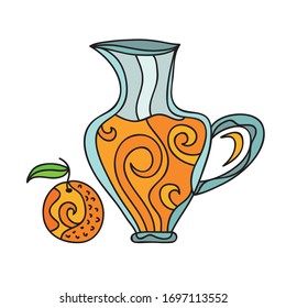 Beautiful orange juice. Vector illustration