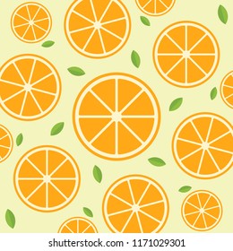 Beautiful orange pattern and leaves. Vector eps10 illustration.