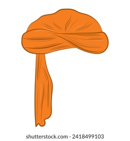 Hermoso turbante naranja, turbante musulmán, turbante árabe