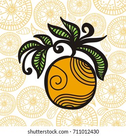 Beautiful orange. Vector illustration.