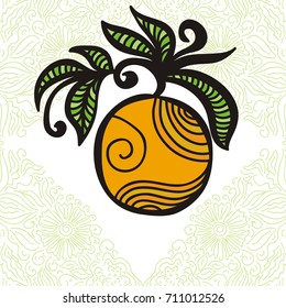 Beautiful orange. Vector illustration.