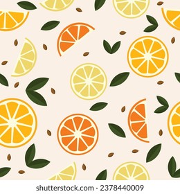 beautiful orange vetor seamless pattern