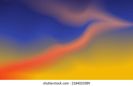 Schöner orangefarbener, gelber und blauer Farbverlauf-Hintergrund, glatt und weich