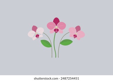 "Beautiful Orchid flowers vector artwork" is a stunning digital product featuring intricate designs of orchid blooms. It's perfect for graphic design projects.