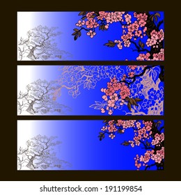 Beautiful Oriental banners. China. Japan