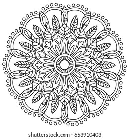 Beautiful oriental floral Mandala design, Vintage decorative element.