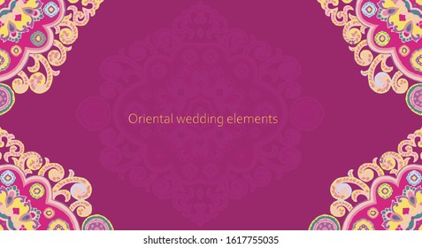 Beautiful oriental paisley wedding elements