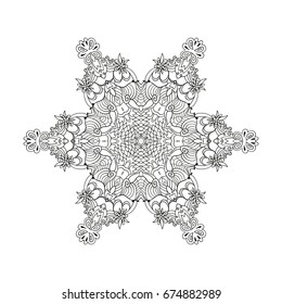 Beautiful oriental style mandala. Round lace ornament for design. Esoteric symbol sacred to the detailed ornamentation. Vector Mandala Template. 
