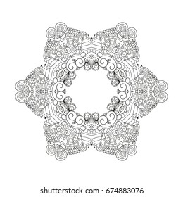 Beautiful oriental style mandala. Round lace ornament for design. Esoteric symbol sacred to the detailed ornamentation. Vector Mandala Template. 