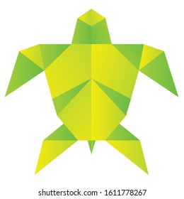 Beautiful origami turtle icon outline vector design