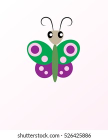 beautiful original cartoon butterfly isolated