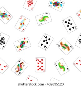 beautiful and original illustration - background - with designer playing cards.