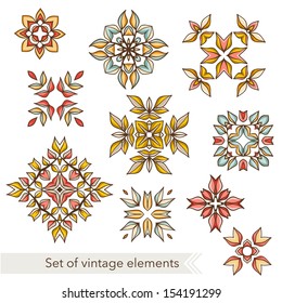 Beautiful ornament elements set.