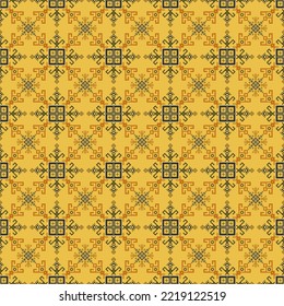 Beautiful ornament ethnic slovenian embroidery seamless pattern. Decorative retro background print. Traditional folk patchwork design. Vector ukrainian embroidery textile motif. Cloth ornament.
