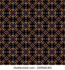 Beautiful ornament ethnic ukrainian embroidery seamless pattern. Decorative vintage background print. Traditional folk wallpaper design. Vector ukrainian embroidery fabric motif. Tribal ornament.