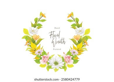 beautiful ornament floral wreath design