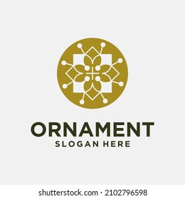 Beautiful ornament flower vector simple and elegant ornament logo for beauty logo