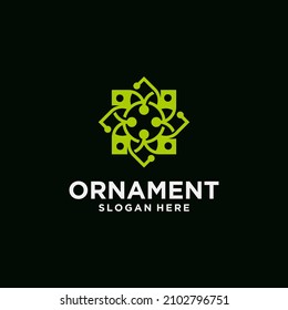 Beautiful ornament flower vector simple and elegant ornament logo for beauty logo