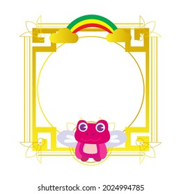 beautiful ornament with frog character design