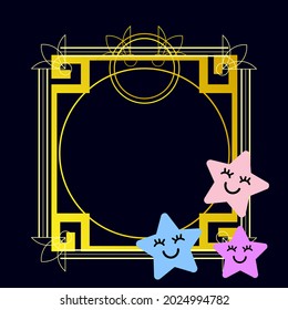 beautiful ornament with little star character