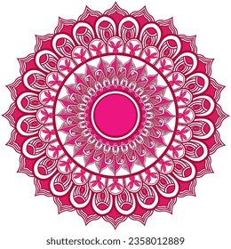Schönes Ornament, Mandala Muster. Flaches, einfaches Design, Vektorgrafik einzeln auf weißem Hintergrund,Am besten geeignet für jede Art von Print-Design