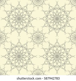 Beautiful ornament seamless pattern from dots and lines