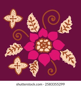 Beautiful Ornament Set with Gold Color - Flat Design - Editable Vector : Suitable for Beautiful Theme and Other Graphic Related Assets.Romantic floral paisley pattern, Persian pattern Indian floral.