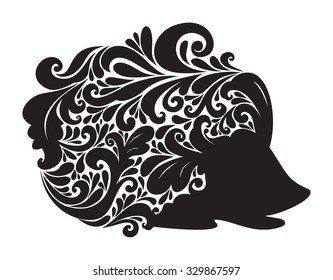 Beautiful ornamental crew cut. Vector illustration. Logos element