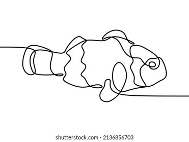 beautiful ornamental fish drawing single line art

