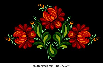 Beautiful ornamental floral pattern, Ukrainian style