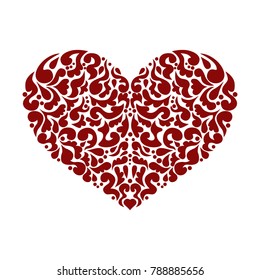 Beautiful ornamental heart. Elegant vector illustration EPS 10 isolated on white background. Valentines day design.
