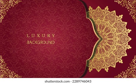 Beautiful ornamental invitation card with floral mandala. Islamic background with mandala decoration. Decoration, Decorative, Ornament, Ornamental, India, Indian, invitation, Wedding, Anniversary, 