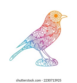 beautiful ornamental mandala bird illustration