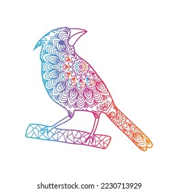 beautiful ornamental mandala bird illustration