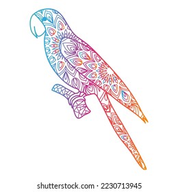 beautiful ornamental mandala parrot illustration