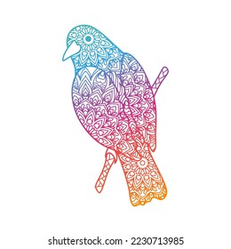 beautiful ornamental mandala pigeon illustration
