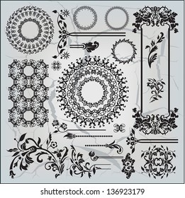 beautiful ornamental pattern on gray background