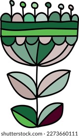 A beautiful ornamental plant. Vector file for designs.