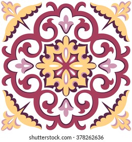 Beautiful ornamental tile background vector illustration. Great for patterns, vintage design, and wallpaper.