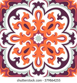 Beautiful ornamental tile background vector illustration. Great for patterns, vintage design, and wallpaper.