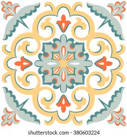 Beautiful ornamental tile background vector illustration. Great for patterns, vintage design, and wallpaper.