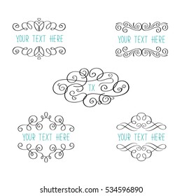 Beautiful ornaments, flourishes, dividers, page decorations. Perfect for wedding invitations and greeting cards. Handdrawn swashes and flourishes