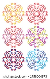 Beautiful ornaments in the form of a circle