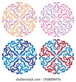 Beautiful ornaments in the form of a circle